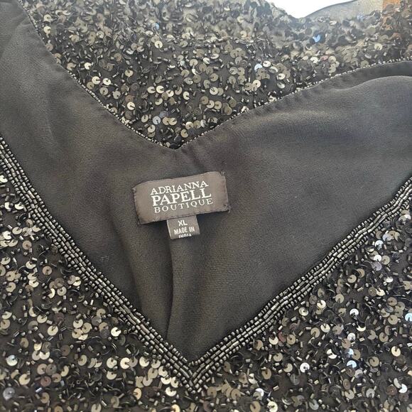 y2k vtg. sparkly beaded ruffle fairy whimsy goth party blouse x large - Picture 8 of 8